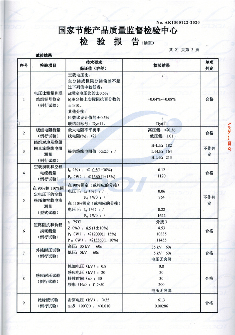 高低压试验报告-S11-1250高青高青高青油浸式变压器-2.jpg